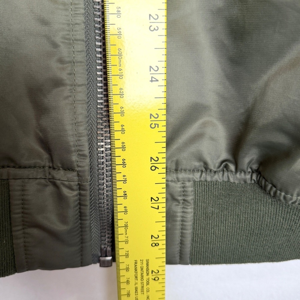 Avidace M Olive Green MA-1 Flight Bomber Jacket Quilted Lined Military Zip Mens - Picture 7 of 12